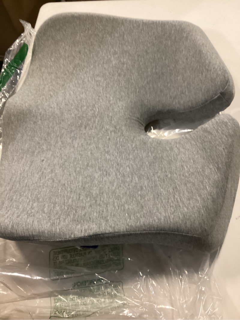 Condition photo showing Good Condition for C CUSHION LAB Patented Pressure Relief Seat Cushion for Long Sitting Hours on Office/Home Chair, Car, Wheelchair - Extra-Dense Memory Foam for Hip, Tailbone, Coccyx, Sciatica - Light Grey Gray