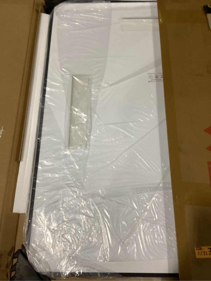 Condition photo showing New/Like New for loaao black metal framed bathroom mirror for wall, 22x30 inch rounded rectangle mirror, matte black bathroom vanity mirror farmhouse, anti-rust, hangs horizontally or vertically black 30"l x 22"w