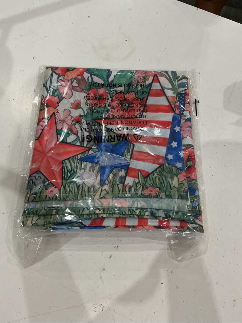 Condition photo showing New/Like New for xchi watercolor flowers america stars hats memorial day tablecloth rectangle 4th of july patriotic independence day table cloth table covers for indoor dining home party decorations 52x70 inch 70" x 52" (rectangular)