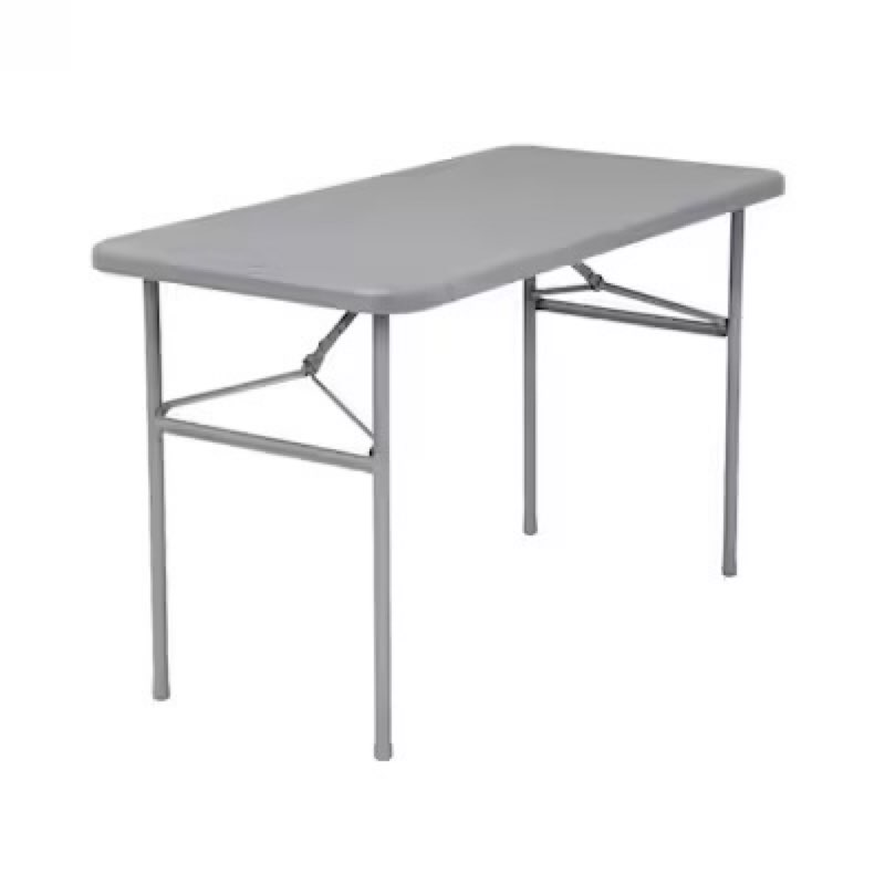 Cosco 2-ft x 4-ft Indoor or outdoor Rectangle Resin Gray Folding banquet table 4 -Person