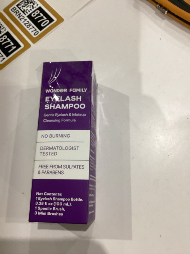 Condition photo showing Good Condition for Lash Shampoo Kit with Eyelash Spoolie & Eyelash Shampoo Included - Lash Cleaning Kit for Salon, Home - No Parabens, No Sulfates - Eye Wash Kit with a Brush - 3.38 Fl Oz Purple