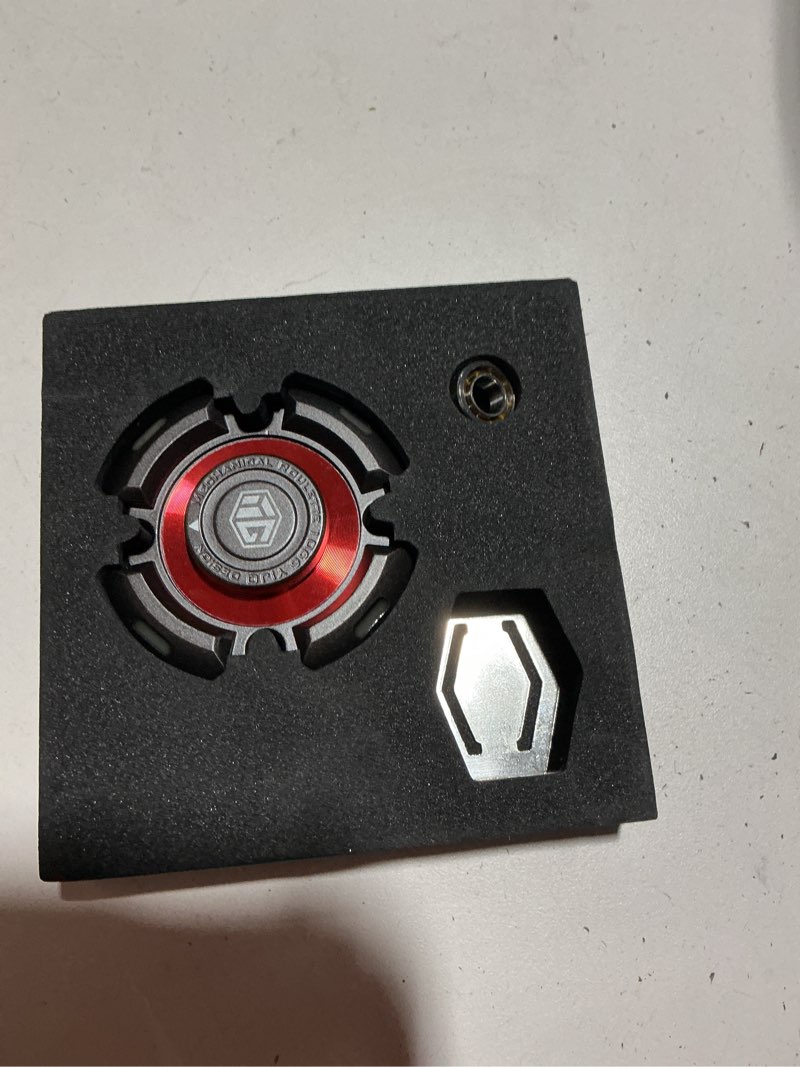 Condition photo showing As Is for fidget spinners, fidget spinner for adults, stress anxiety adhd relief figets toy, metal finger hand spinner toys with luminous light, fidget spinner need absorb light then release in dark gray