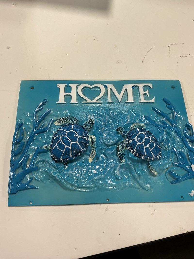 Condition photo showing Good Condition for sea turtle wall art turtle ocean turtle wall decor canvas print nautical painting modern home framed artwork for living room bathroom bedroom 10x7 inches