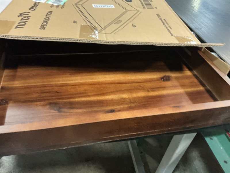 Condition photo showing Good Condition for 20 inch acacia wood square ottoman tray - wooden square serving tray with handles - extra large food serving trays for decorative, coffee table, breakfast in beds (walnut color) 20" x 20" x 2.4" walnut