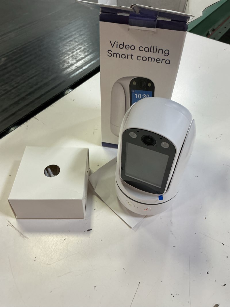 Condition photo showing Good Condition for video call security camera indoor, nanny camera baby camera pet camera,2-way video call,2-way audio, 360°pan/tilt wifi camera for home security, motion tracking, 1080p 2.8 inch hd screen,night vision