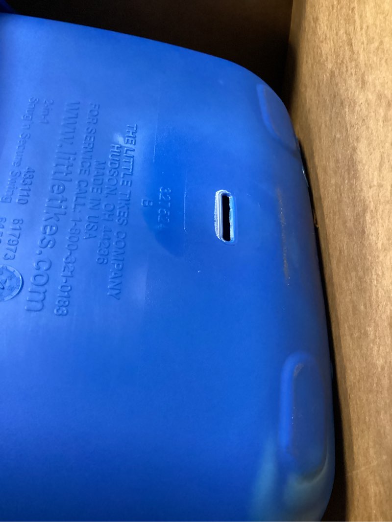 Condition photo showing Good Condition for little tikes 2-in-1 snug  n secure blue swing for baby and toddlers  ages 9 months - 4 years