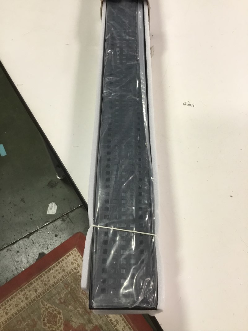 Condition photo showing Good Condition for Neodrain 36-Inch Black Linear Shower Drain with Removable Quadrato Pattern Grate,304 Stainless Steel Rectangle Shower Floor Drain, Linear Drain with Leveling Feet,Hair Strainer,Matte Black Matte Black 36 In