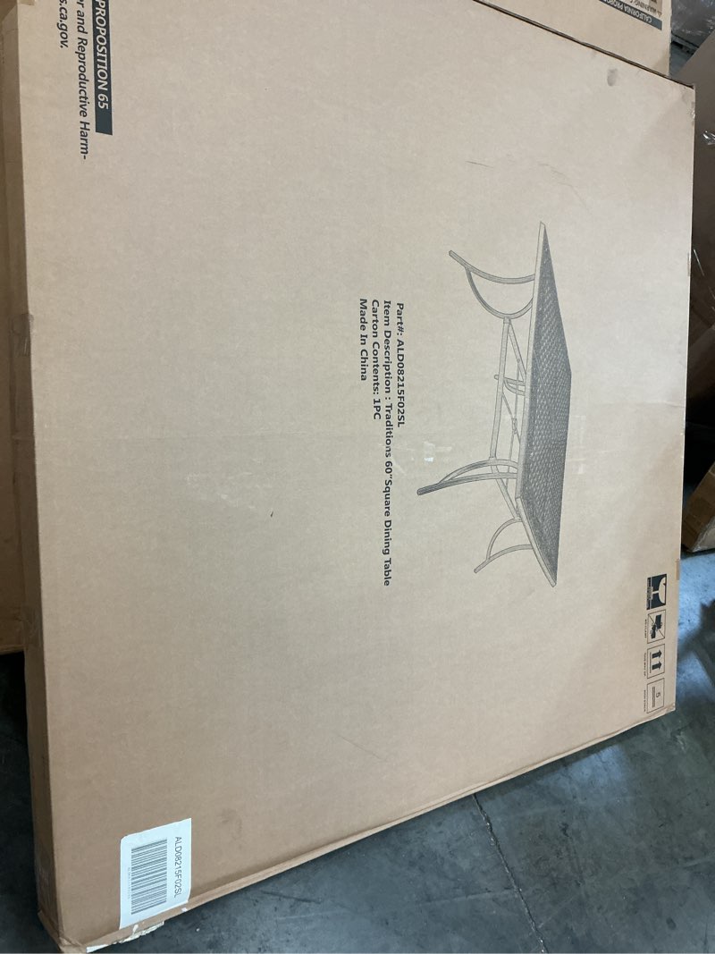 Condition photo showing New/Like New for hanover traditions 60\" square cast table