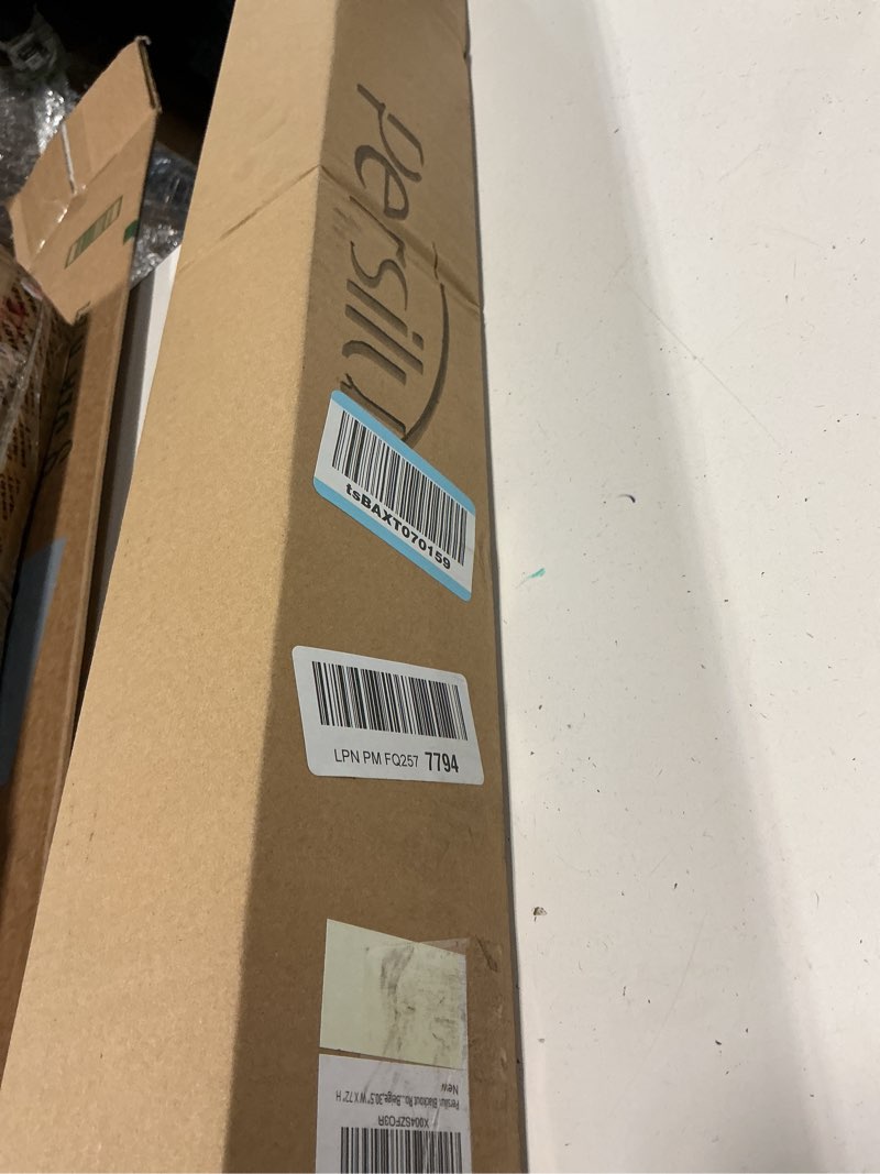 Condition photo showing New/Like New for persilux blackout roller shades for window blinds,cordless,linen fabric,thermal insulated fabric uv protection shades for home,office,bedroom,door,blackout-beige,30.5" w x 72" h 30 1/2"w x 72"h blackout-beige