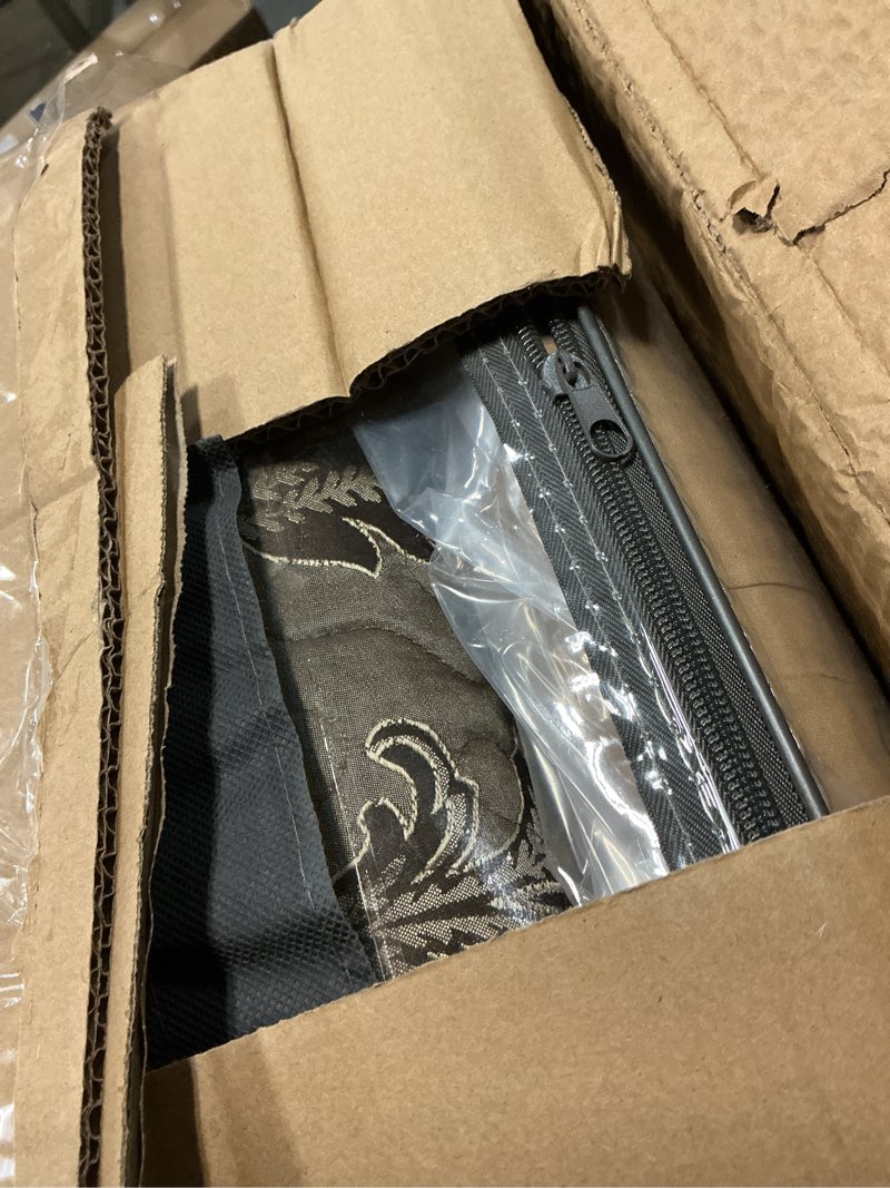 Condition photo showing Good Condition for Madison Park Bellagio Reversible Quilted Bedspread Set, Solid Reverse Summer Breathable, Lightweight All Season Bedding Layer, Matching Shams, Bedspread Queen(102"x118"), Brown 5 Piece Brown/Gold Oversized Queen