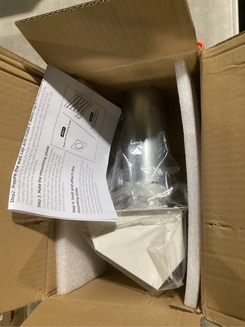 Condition photo showing New/Like New for 3 inch dryer vent cover outside,wall vent cover,outdoor dryer exhaust vent cover for dryer duct air ventilation,wall mount extractor vent cap with screen and damper,galvanized steel,white 3 inch white