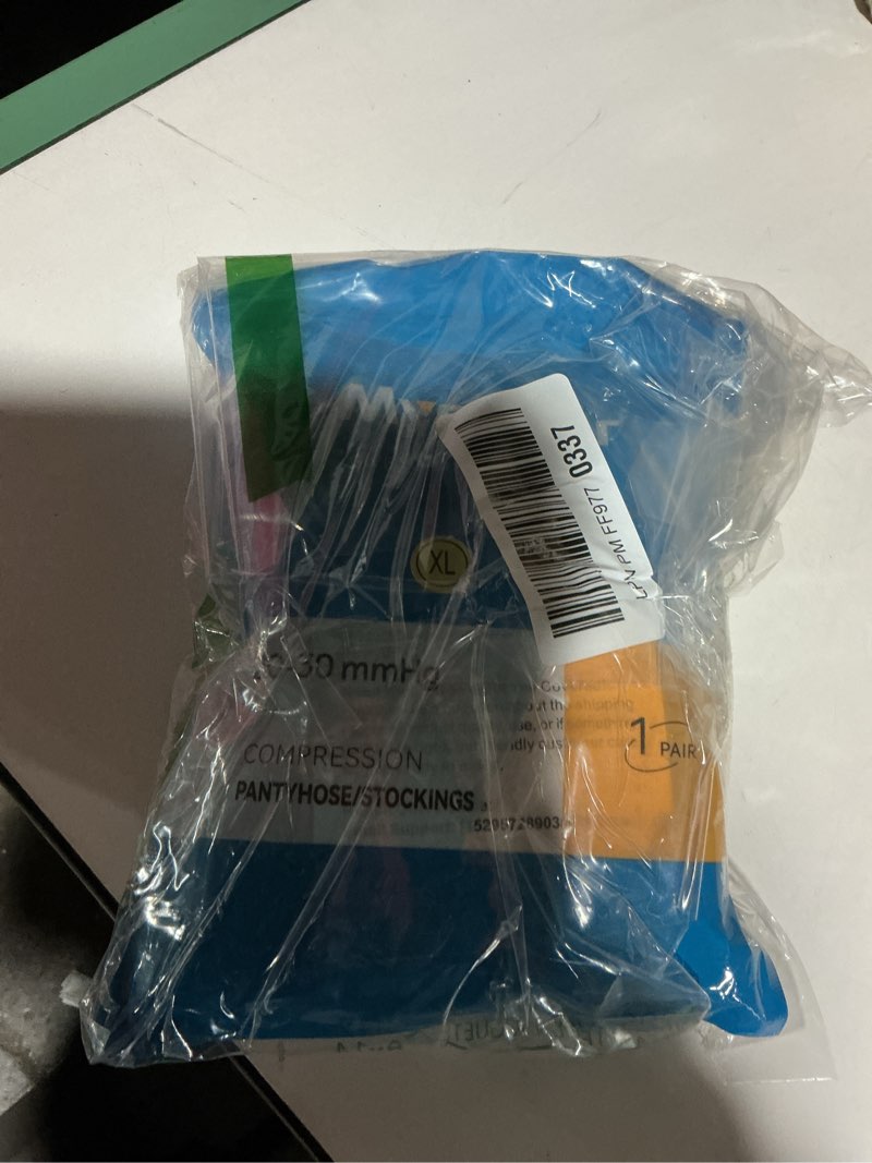 Condition photo showing Good Condition for Medical Compression Tights Women, 20-30 mmHg Graduated Compression Pantyhose Men, Footless Compression Stockings, High Waist Compression Leggings, Support Hose for Varicose Veins, Edema, Dvt X-Large Black