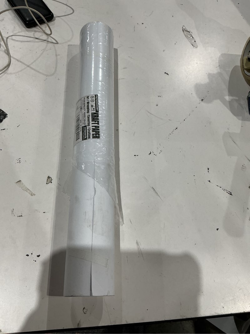 Condition photo showing Good Condition for perkhomy craft paper roll 17.5" x 1,200" (100') white kraft easel paper for kids gift wrapping bulletin board art bouquet flower packing moving shipping floor covering table (white, 17.5" x 100') white 17.5" x 100'