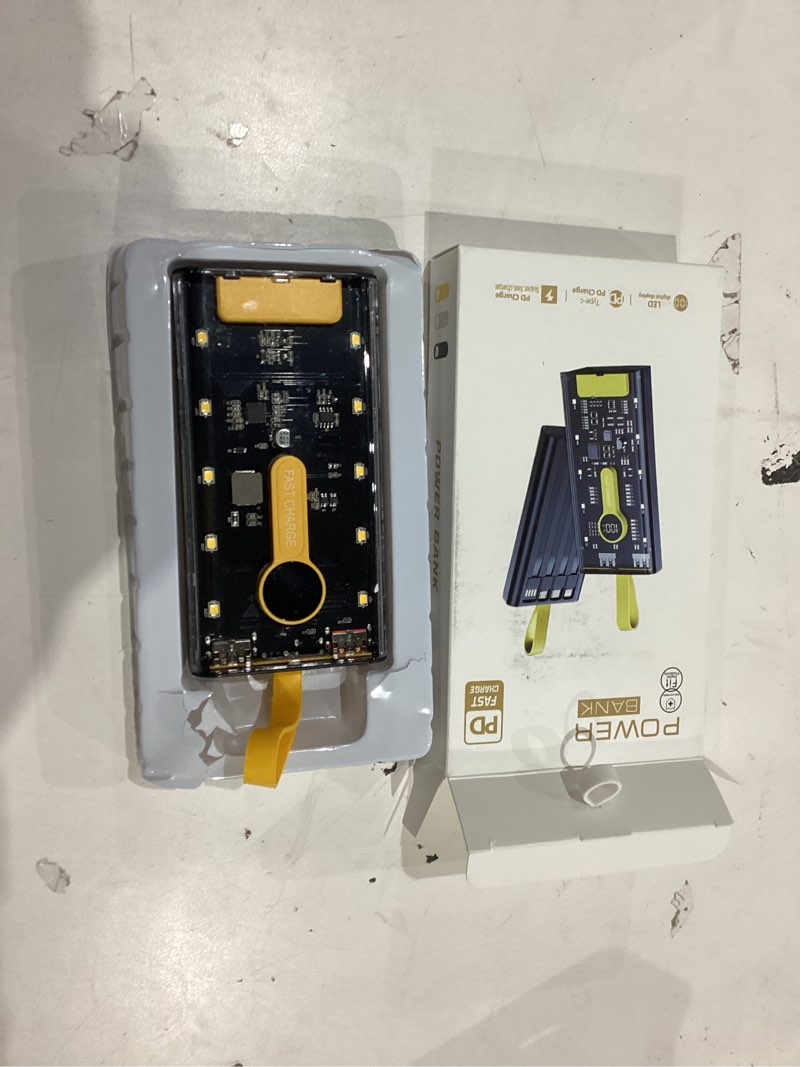 Condition photo showing Good Condition for portable charger 10000mah,22.5w fast charging power bank with built in cables,transparent external battery pack with flashlight,usb c in&out portable phone charger for iphone samsung android cellphone transparent+black
