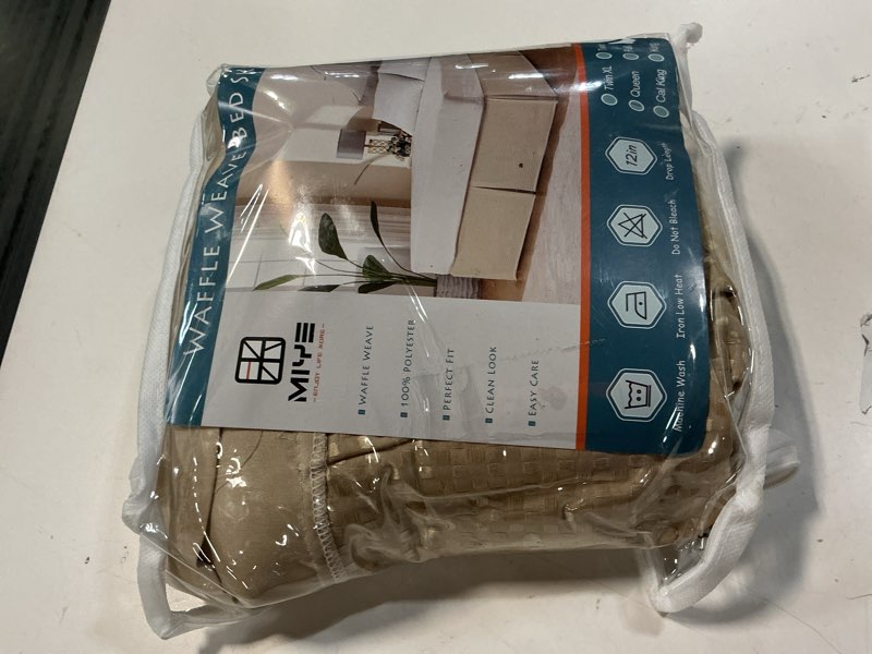 Condition photo showing Good Condition for miye jacquard fabric box spring cover,super stretchy wrap around 4 sides elastic bed skirt,wrinkle &
