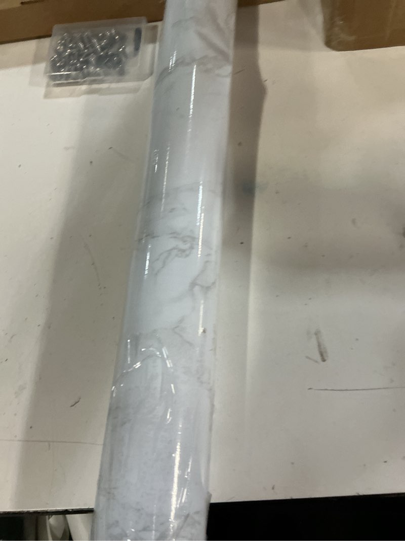 Condition photo showing Good Condition for practicalWs Marble Paper Granite Gray/White Roll Kitchen Countertop Cabinet Furniture is Renovated Thick PVC Easy to Remove 17.71" x 393.7" 17.7" x 393.7" Gray/White