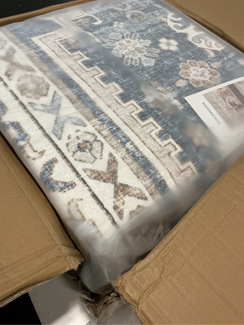 Condition photo showing Good Condition for zesthome 10x14 area rugs,stain resistant washable rug,ultra-thin rugs for living room,bedroom,non-slip backing home decor large area rug (blue/beige,10'x14') blue/beige 10' x 14' (rectangular)