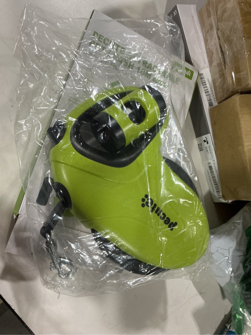 Condition photo showing Good Condition for pecute 32ft retractable dog leash with reflective strips, 360° tangle-free, one-button control & sturdiness nylon material, long leash retractable with poop bag holder for medium large dog green 32ft | 110 lbs max
