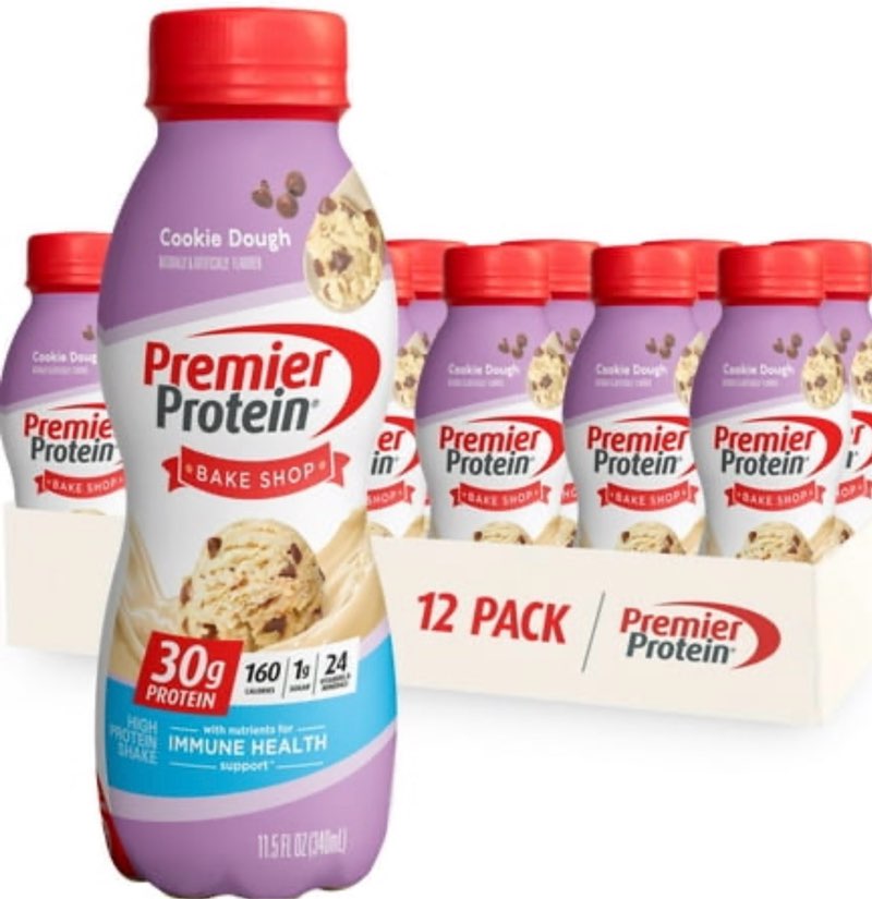 BB: 25 sep2025 Premier Protein Shake  Cookie Dough  30g Protein  11.5 fl oz  12 Ct