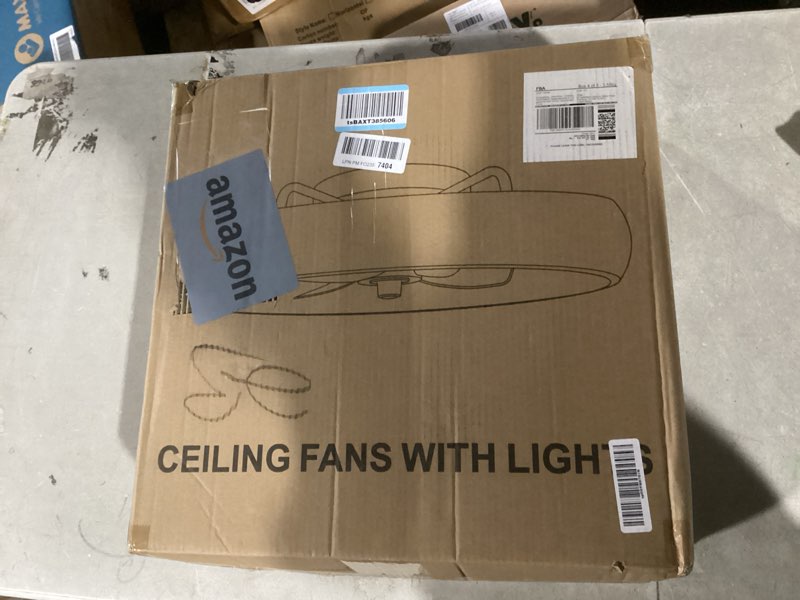 Condition photo showing Good Condition for ultra low profile ceiling fans with lights and remote ultra quiet 25 db, 21" modern flush mount led ceiling fan fandelier ceiling fan for bedroom gold