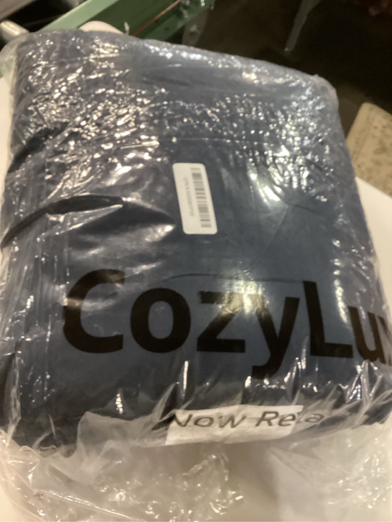 Condition photo showing Good Condition for CozyLux Full Size Comforter Sets Navy Blue - 7 Pieces Bed in a Bag Full, Luxury Soft Bed Set for All Seasons, Bedding Set with Down Alternative Comforter, Sheets, Pillowcases & Shams Navy Full