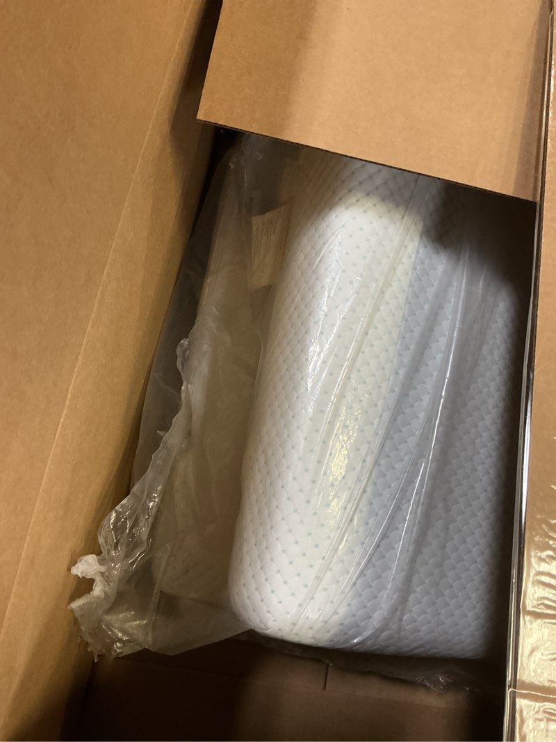 Condition photo showing Good Condition for mini crib mattress, 38x24x4 inch dual sided 2-stage firmness portable baby mattress for mini, with cooling gel memory foam, waterproof & washable cover and non-slip base, white