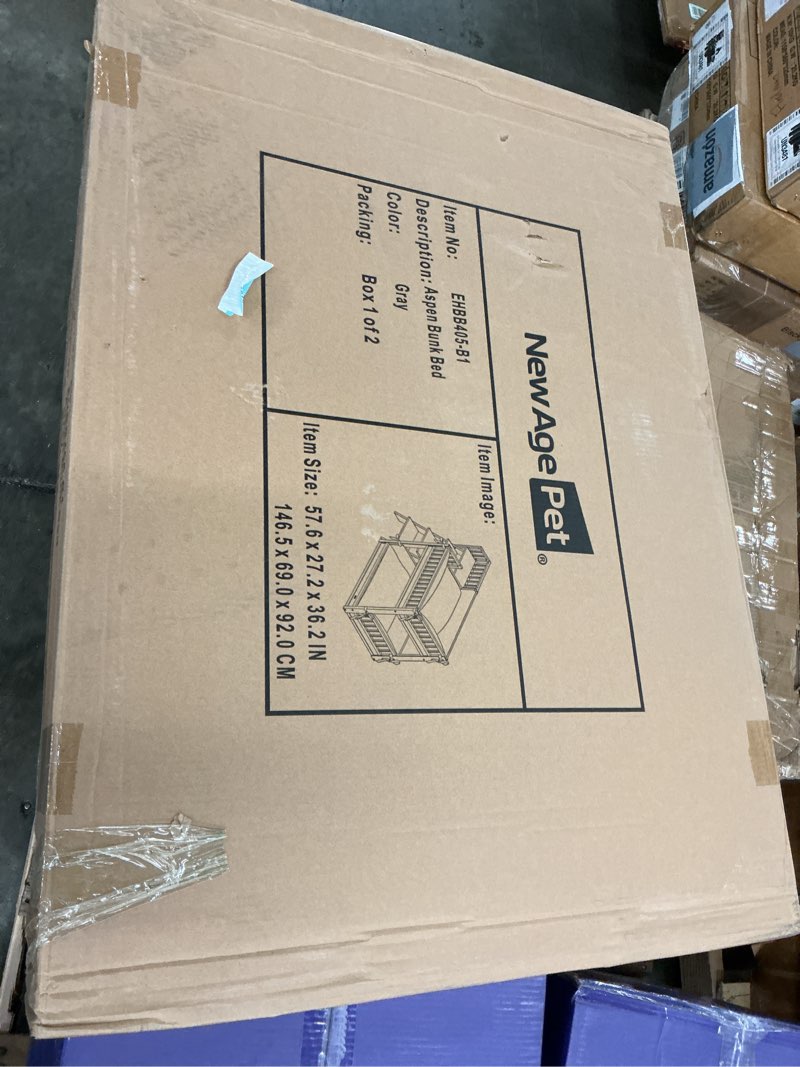 Condition photo showing Good Condition for (Incomplete) New Age Pet Stylish ECOFLEX Grey Dog Bunk Bed with Removable Cushions.