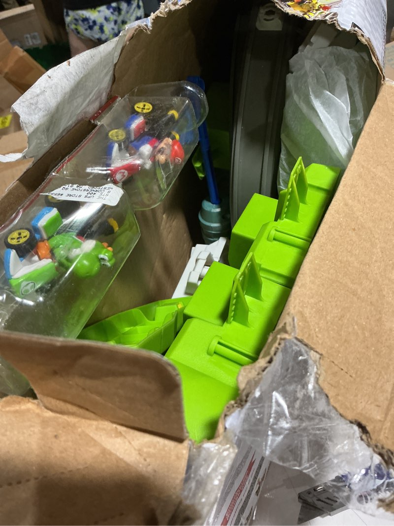 Condition photo showing As Is for hot wheels mario kart circuit track set & 2 toy vehicles, racing playset includes booster, plus mario & yoshi karts (amazon exclusive) mario kart track set