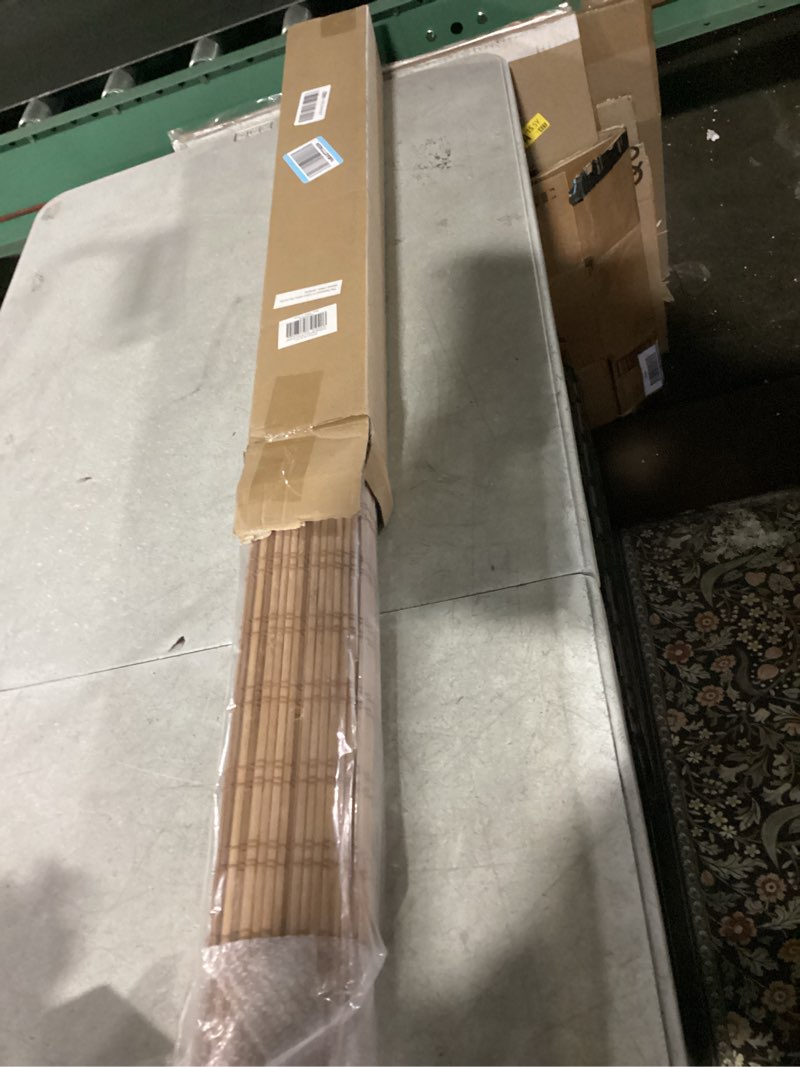 Condition photo showing New/Like New for LazBlinds No Tools No Drill Cordless Bamboo Roman Shades, Light Filtering Window Treatment, Roll Up Bamboo Blinds for Windows 30'' W x 64'' H, Ceylon Light Russet Light Filtering-ceylon Light Russet 30" W x 64" H