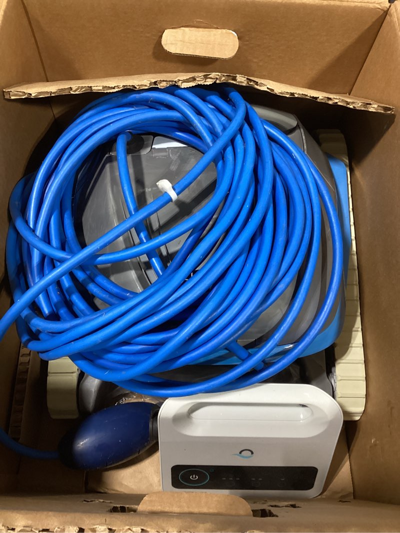 Condition photo showing As Is for dolphin explorer e25 for pools up to 50 feet 17-in robotic pool vacuum