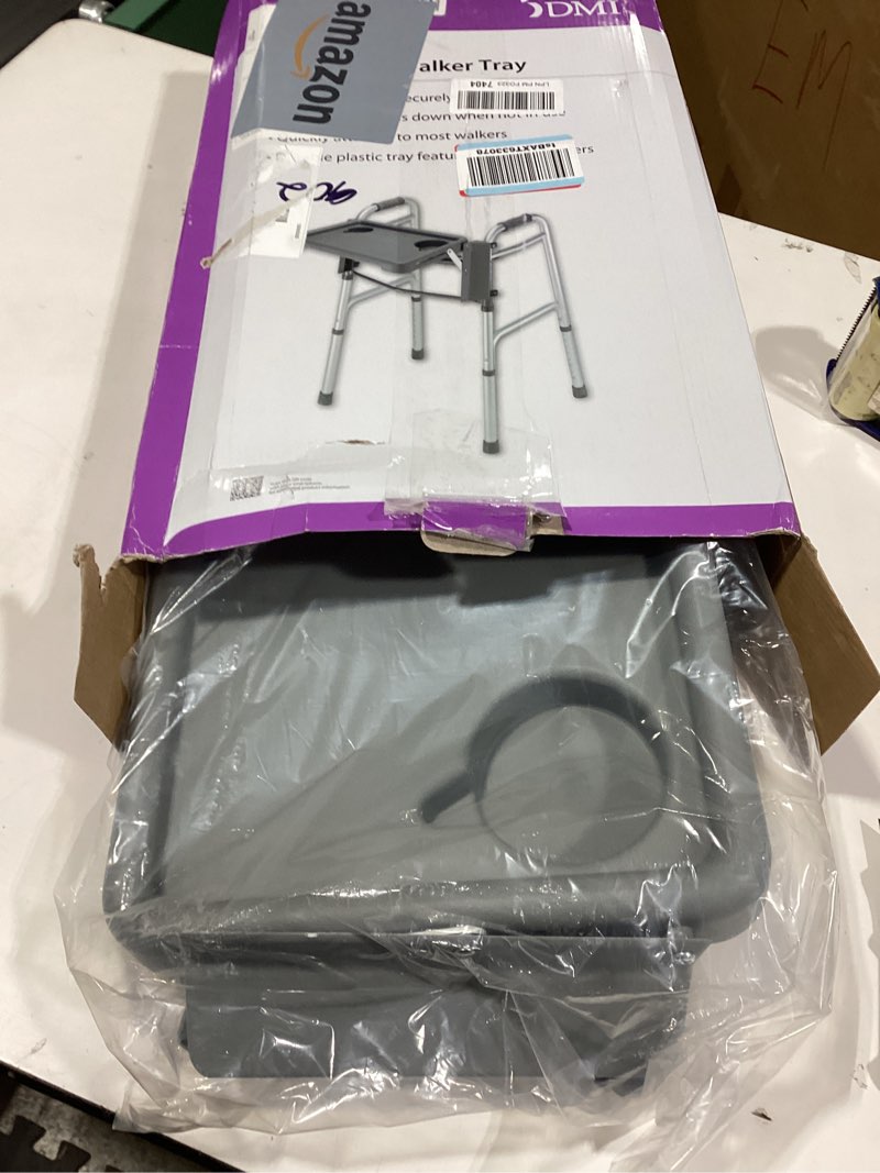 Condition photo showing Good Condition for DMI Walker Tray, Rollator Tray, Mobility and Walker Accessory Tray Table Fits Most Standard Walkers, Folding with Two Cup Holders and Tool Free Assembly, 16 x 11.8 inch Gray 1 Count (Pack of 1)
