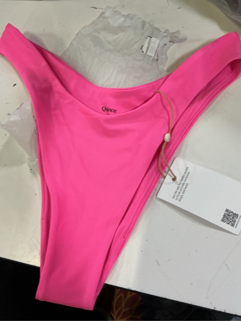 Condition photo showing New/Like New for italian high-leg bikini bottom, s, bubblegum pink