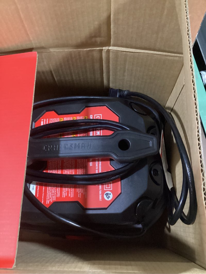 Condition photo showing As Is for craftsman 3-gallon 3 hp corded wet/dry shop vacuum with accessories included