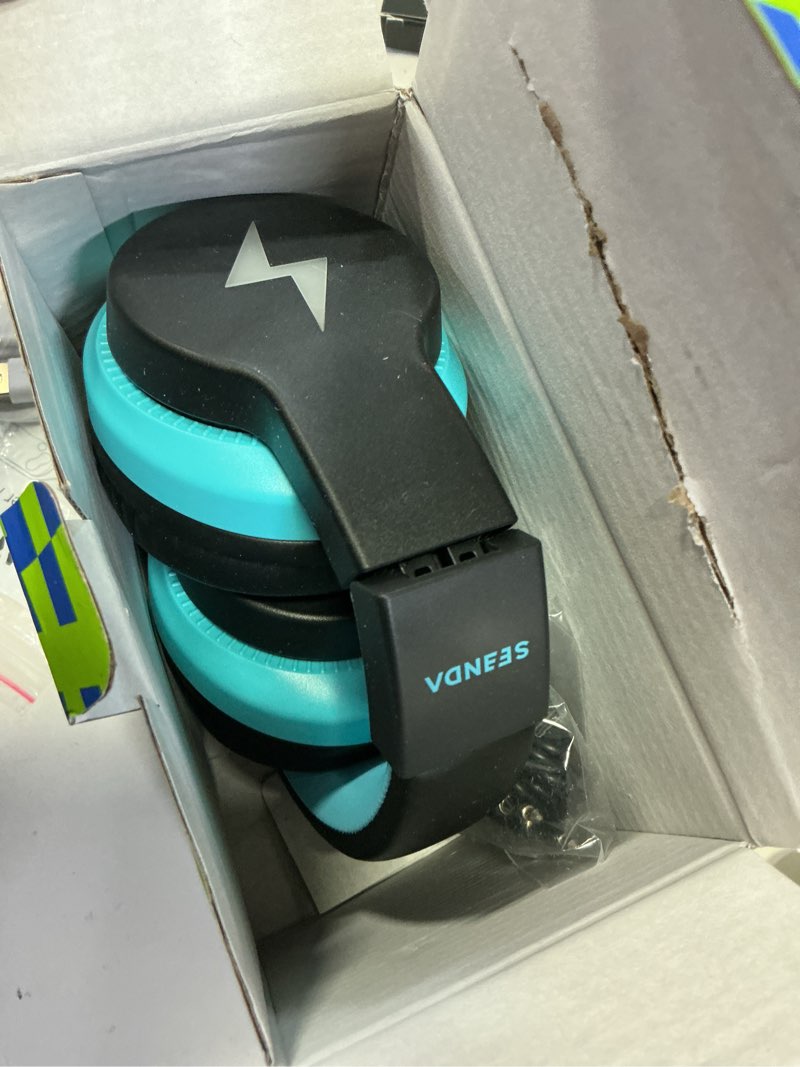 Condition photo showing New/Like New for bluetooth kids headphones light up  jelly comb wireless/wired on-ear headphones with noise cancelling microphone  85/ 94db volume control