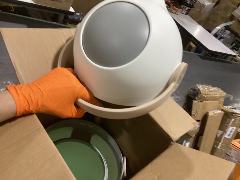 Condition photo showing Good Condition for itouchless diaper pail, odorless bin with ag+ silver ion, trash can with lid - fits any bag, no refills needed, award-winning nursery baby registry gift - boho ivory