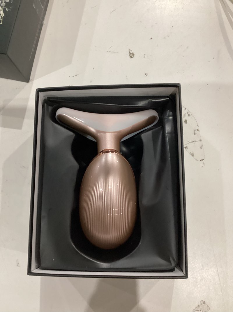 Condition photo showing Good Condition for 7 Color Face and Neck Massager Light Therapy, Red Light Based Facial Massager for Skin Care, Firming, Smoothing (Rose Golden)