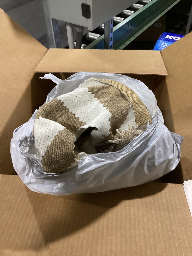 Condition photo showing Good Condition for Boho Couch Cover, Chenille Couch Pet-Friendly Sofa Cover for Dog, Sofa Slipcover Multi-use Furniture Protector with Tassels,Washable Cover for 3 Cushion Sofa Khaki 71" x 118"