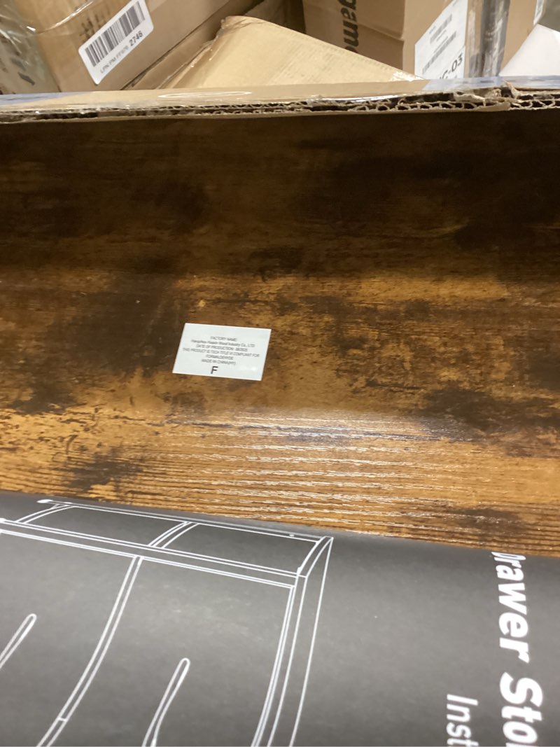 Condition photo showing Good Condition for Nightstand, Small 2 Drawer Dresser End Table Bedside Furniture, Wooden Top Fabric Bins for Bedroom, Closet, Entryway, Dorm, 11.8" D x 18" W x 20", Brown Brown 1