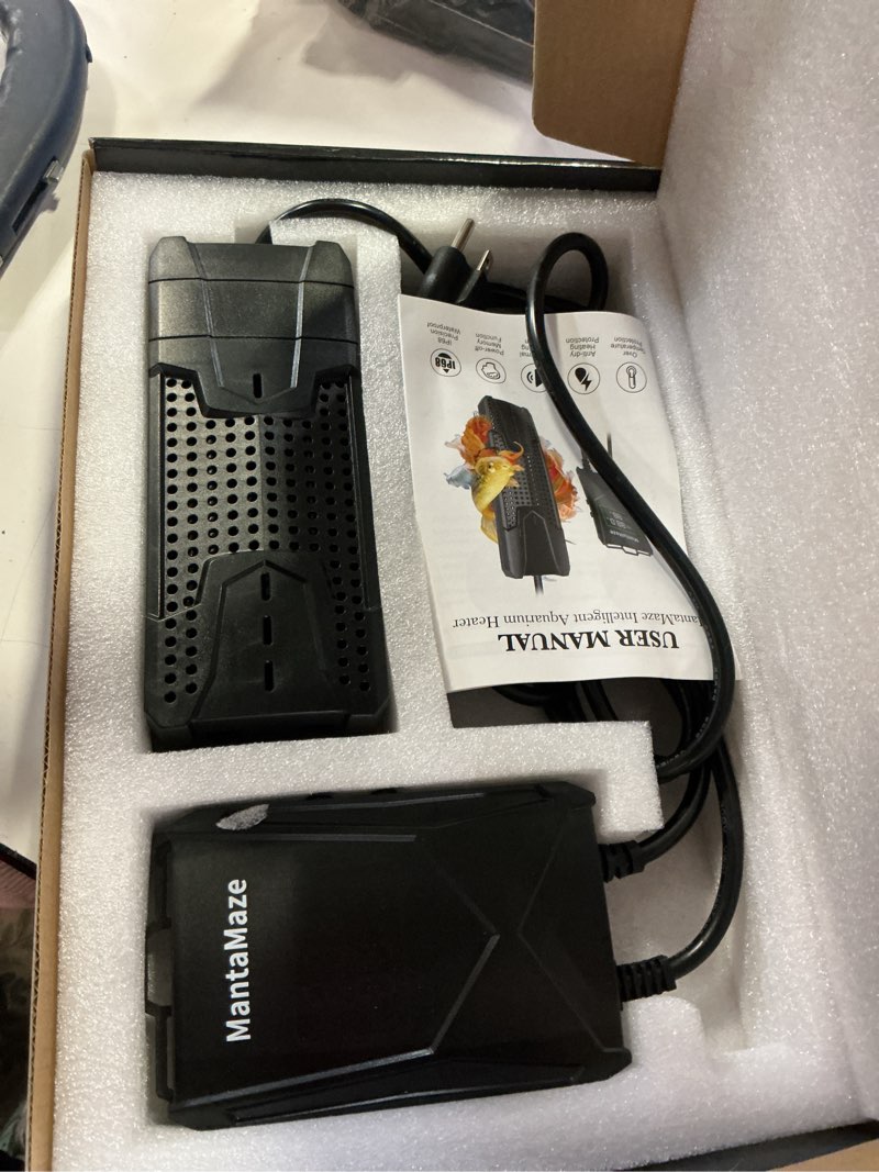 Condition photo showing Good Condition for aquarium heater 300w/500w/800w/1000w for 20-300 gal, fish tank heater with intelligent leaving water automatica stop heating and overheating protection, for freshwater & saltwater 300w for 20-80 gallon