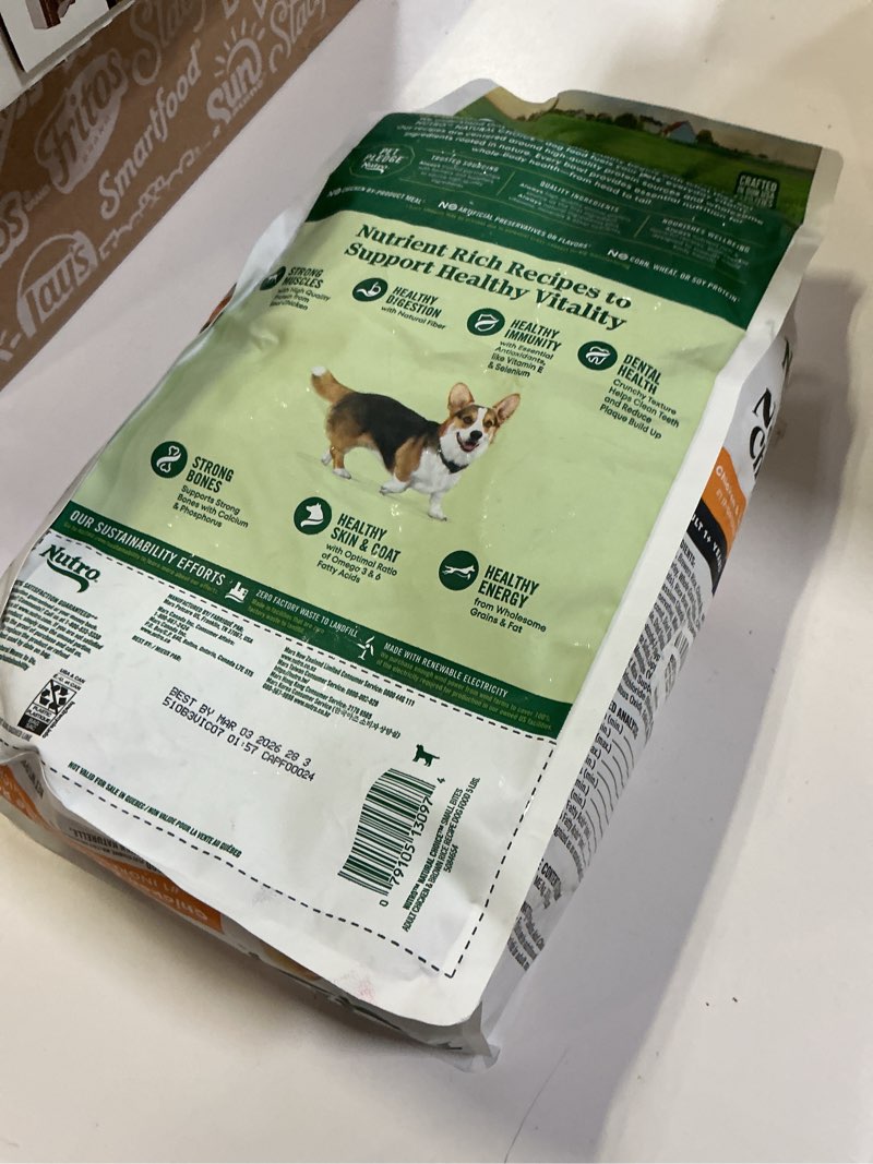 Condition photo showing New/Like New for Best by -Mar/03/2026) Nutro Natural Choice Adult Small Bites Dog Food, Chicken & Brown Rice Recipe, 5 lb. Bag Chicken 5 Pound (Pack of 1)