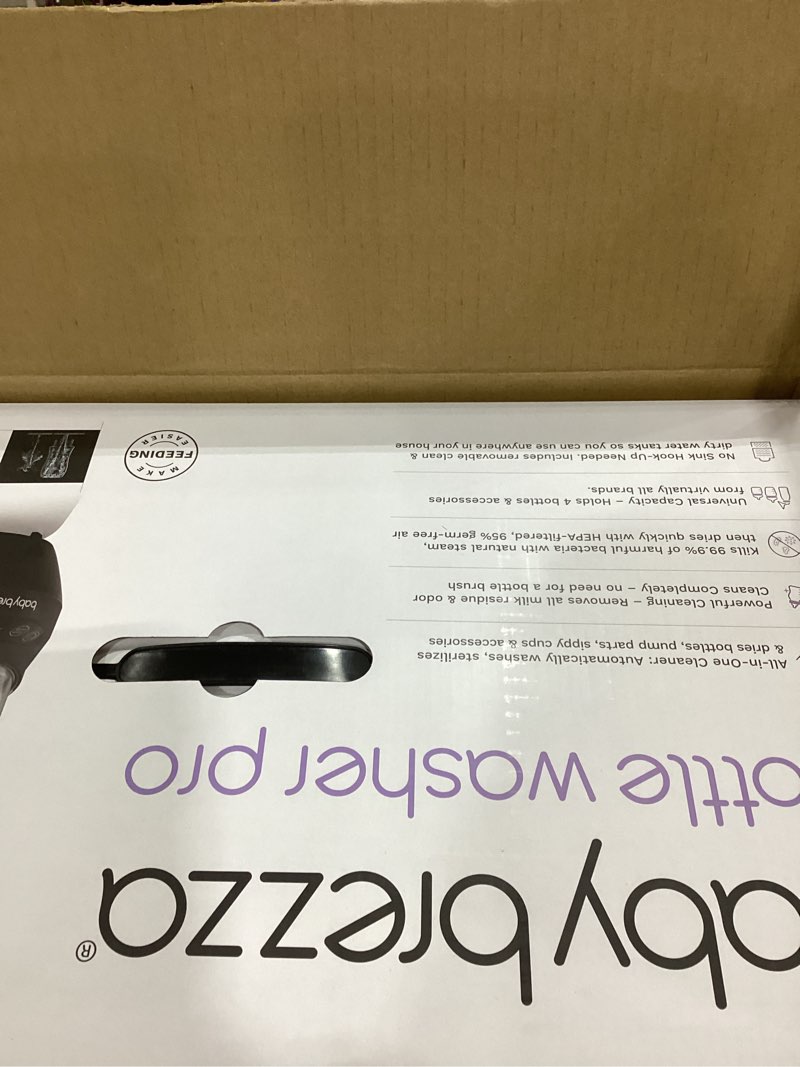 Condition photo showing New/Like New for Baby Brezza Bottle Washer Pro - Baby Bottle Washer, Sterilizer + Dryer - All in One Machine Cleans Baby Essentials like Bottles + Pump Parts – Appliance to Replace Bottle Brushes & Drying Racks, Black