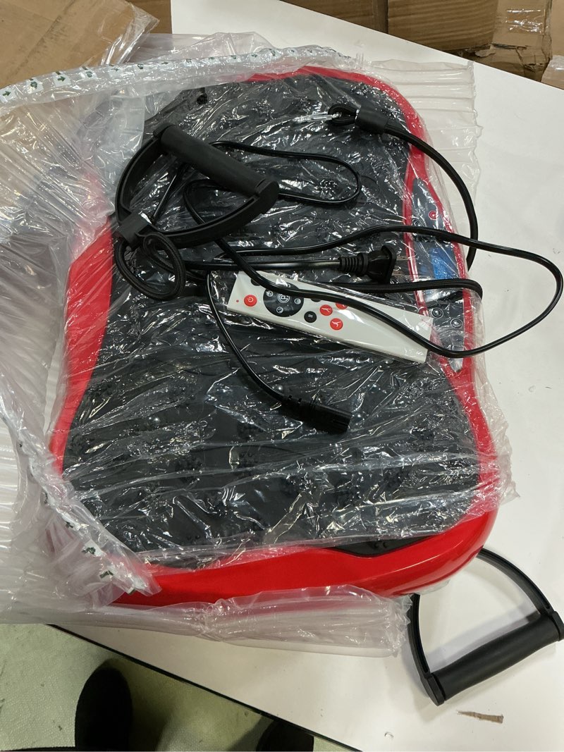 Condition photo showing Good Condition for Vibration Plate Exercise Machine, Health & Fitness Full Body Vibration Platform, Portable Vibration Plate Platform for Weight Loss Home Fitness, Lymphatic Drainage, w/Resistance Bands+Remote Red