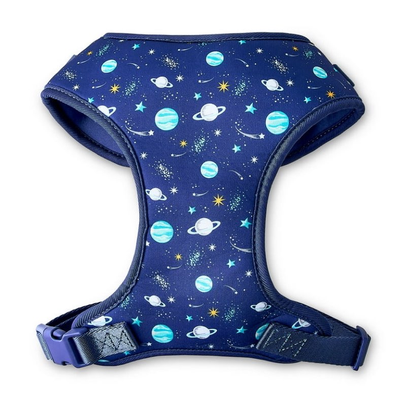 Vibrant Life Polyester and Spandex Space Adventures Adjustable Dog Harness, Blue, Medium
