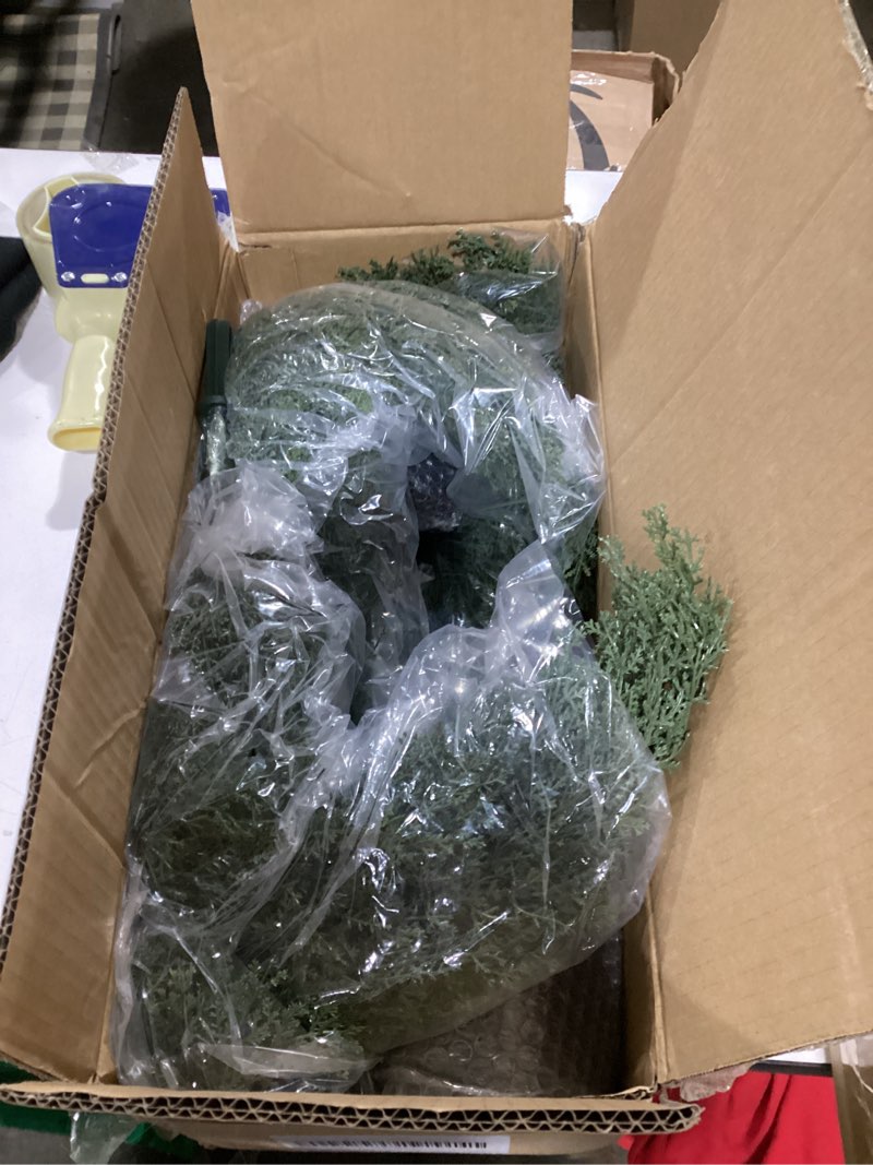 Condition photo showing Good Condition for 3FT Artificial Cedar Topiary Trees 2 Set, Realistic Fake Cypress Tree Tall Faux Pine Shrubs Plants Artificial Cypress Trees for Home Offices Porch Decor Cedar Topiary Trees 3FT