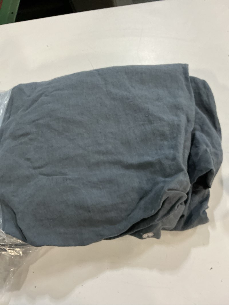 Condition photo showing As Is for quince european linen duvet cover, king/cal king, nightfall
