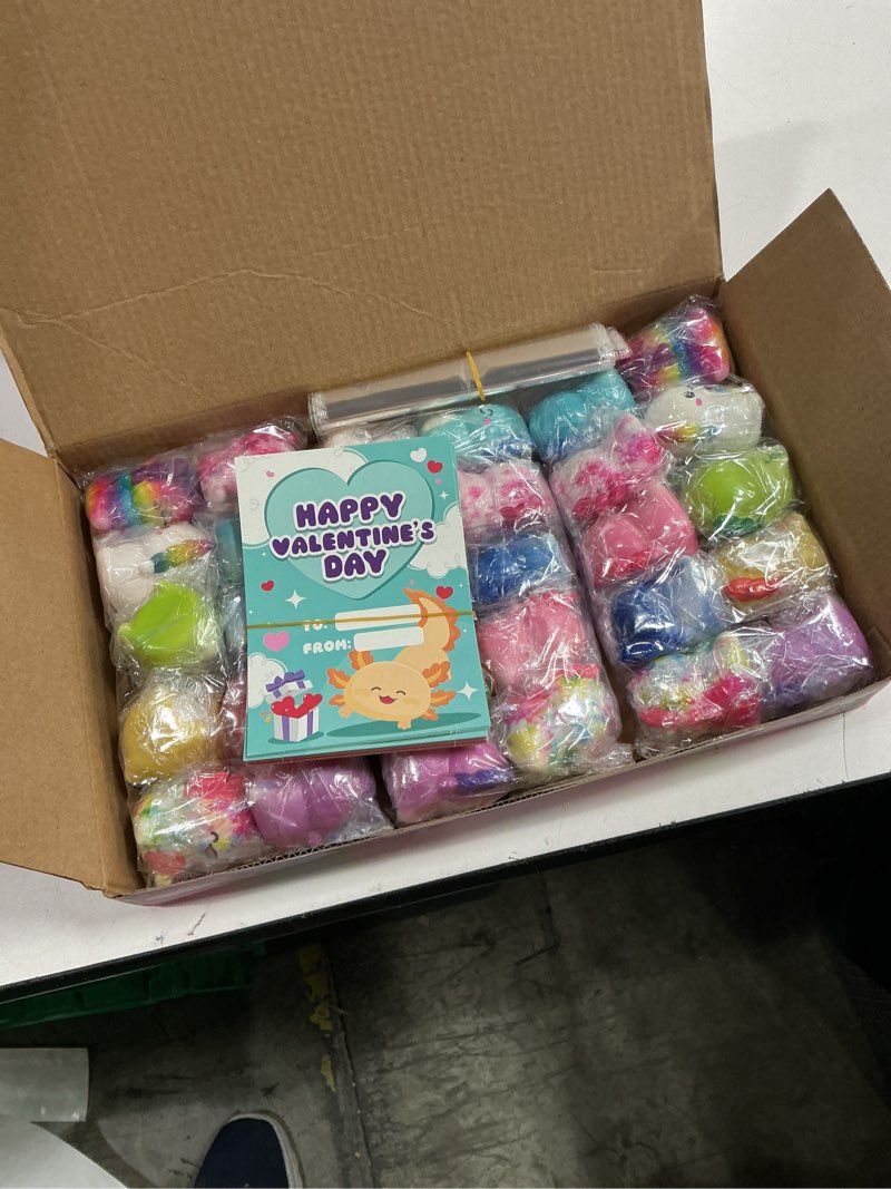 Condition photo showing New/Like New for aurotops valentines day cards for kids,30 pack axolotl slow rising squeeze toys with valentine's day cards bulk sensory fidget toys for boys girls classroom exchange gifts party favors