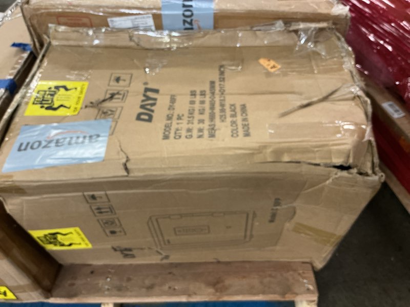 Condition photo showing As Is for DAYI Fireproof Safe, 3.0 Cubic Feet Biometric Fingerprint Fire Proof Safes Box for Home Documents Money, Digital Touchpad Security Safe Dual Alarm System - DY-60FP