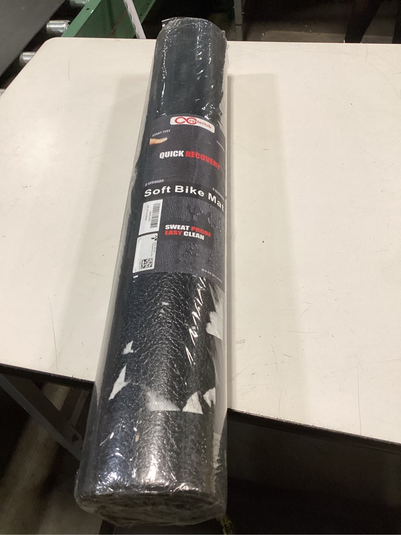 Condition photo showing New/Like New for Bike Mat Compatible with Peloton Bike,Elliptical,Treadmill Mat, 6mm Thick, Under Exercise Bike Trainer Pad for Indoor Stationary Spin Bike Gym Equipment Hardwood Floor Carpet Protector 30" X 60" (Updated 6mm Soft)