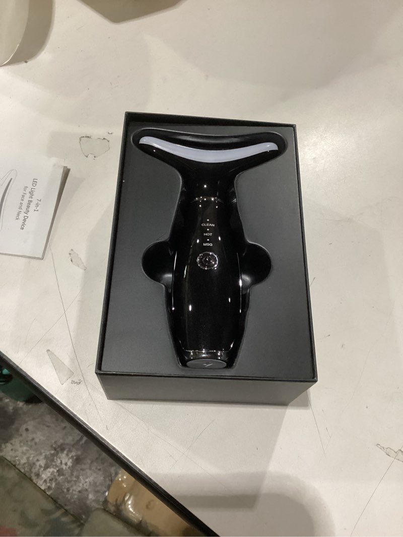 Condition photo showing New/Like New for 7 Color Galvanic Machines - Red Light Therapy for Face and Neck, Face Massager Tool for Wrinkles, Double Chin, Vibrating Facial Massager with Thermals, Black