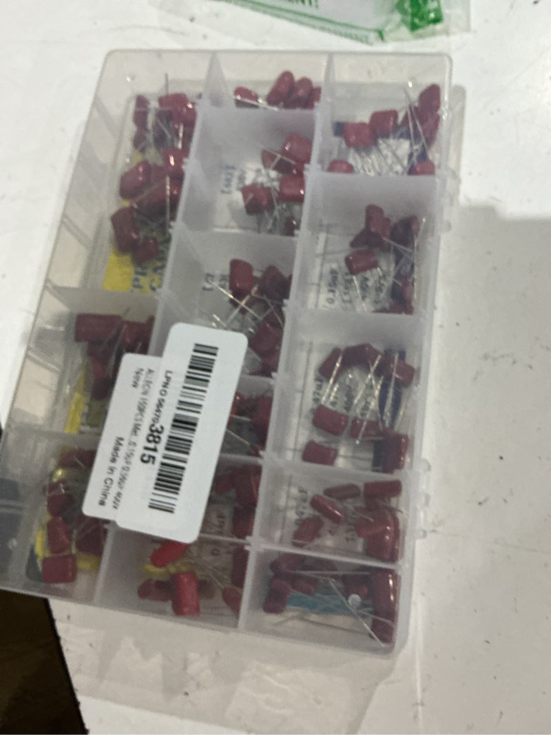 Condition photo showing Good Condition for 150pcs metallized polypropylene polyester film capacitors kit 0.001uf 0.0022uf 0.0033uf 0.0047uf 0.068uf 630v and 0.01uf 0.1uf 0.022uf 0.22uf 0.033uf 0.33uf 0.047uf 0.47uf 0.15uf 0.56uf 400v